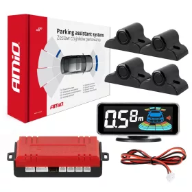   AMiO parkolást segítő rendszer LED-GRAF 3D 4 érzékelő fekete teherautó 19mm (03189)