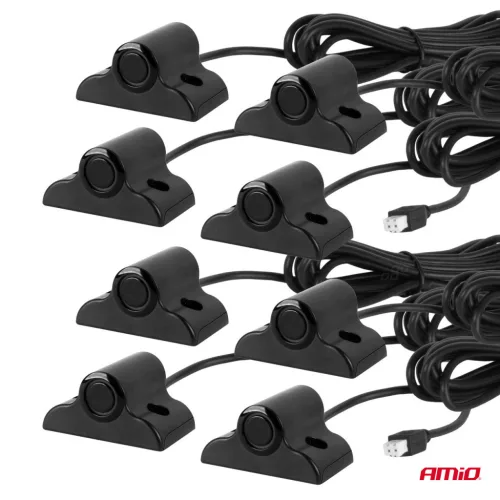 AMiO parkolást segítő rendszer LED-GRAF 3D 8 érzékelő fekete teherautó 19mm (03195)