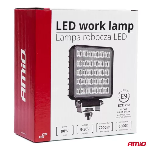 AMiO munkalámpa AWL34 30 LED szórt fényű 9-36V kapcsolóval (03245)