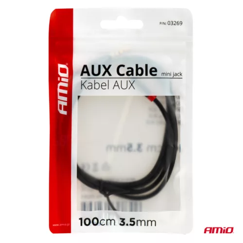 AMiO AUX kábel mini emelő-emelő 3,5mm 100cm (03269)
