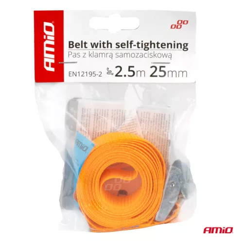 AMiO önzáró csatos rögzítőheveder 2.5m x 25mm (03291)