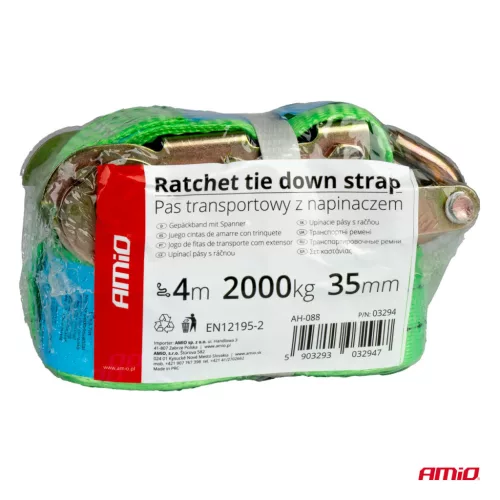 AMiO racsnis rakományrögzítő heveder 2000kg 38mm 4m (03294)