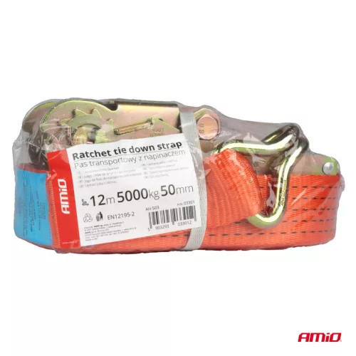AMiO racsnis rakományrögzítő heveder 5000kg 50mm 12m (03301)