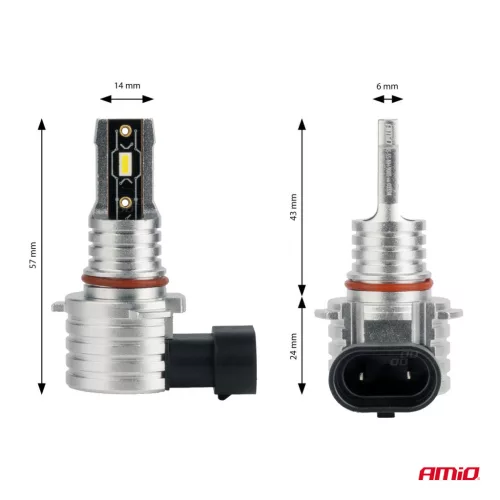 AMiO LED fényszóróizzók H-mini sorozat HB3 9005/HIR1 9011/H10 (03334)