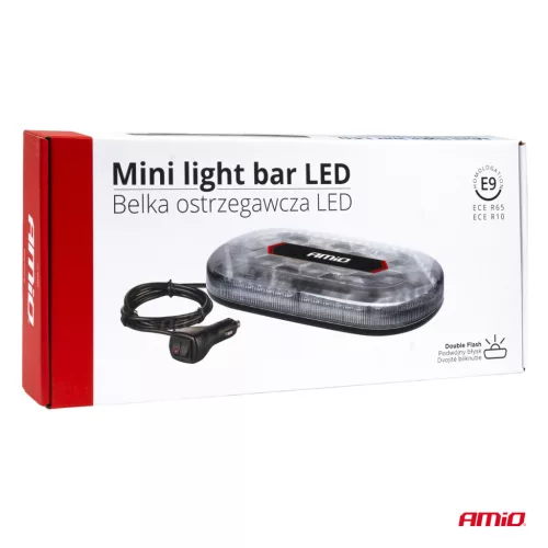 AMiO WLB78 mágneses mini LED-fényhíd, 293×171 mm, R65/R10, 48 LED, 12/24 V, IP56 (03336)