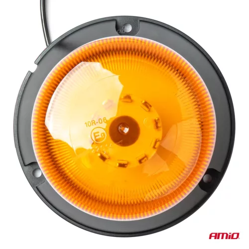 AMiO LED-es figyelmeztető lámpa W22m mágneses / 3 rögzítőcsavar, ECE R10 60LED 12/24V IP66 (03337)