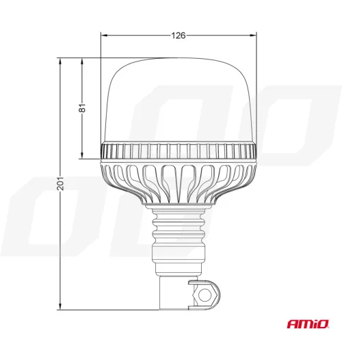 AMiO LED-es figyelmeztető lámpa W25p Flex cső R65 R10 24LED 12/24V IP66 (03338)