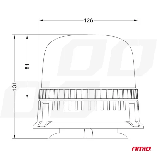 AMiO LED-es figyelmeztető lámpa 24 LED W25M 12V 24V (03340)