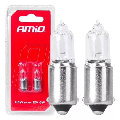 AMiO halogénizzók H6W 12V 6W BAX9S fehér 2 db bliszter (03355)