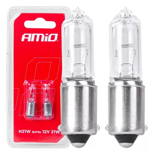 AMiO halogénizzók H21W 12V 21W BAY9S fehér 2 db bliszter (03357)