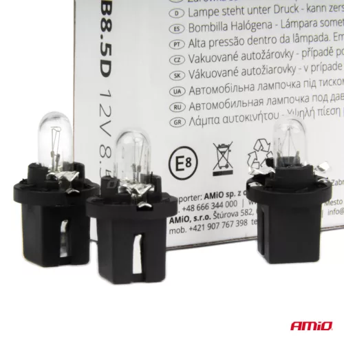 AMiO halogénizzók T5 B8.5D 12V 8.5W BAX1.2W fehér 10 db (03371)