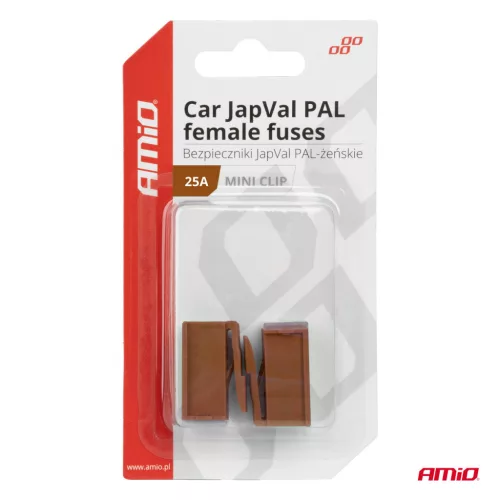 AMiO JAPVAL PAL autós biztosíték, aljzatos 25A (03412)