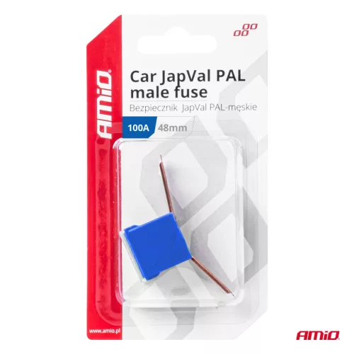 AMiO JAPVAL PAL autós biztosíték, csapos 48mm 100A (03424)