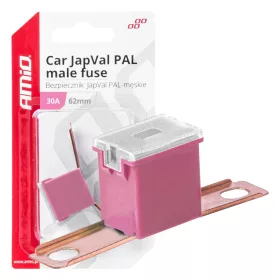 AMiO JAPVAL PAL autós biztosíték, csapos 62mm 30A (03427)