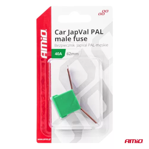 AMiO JAPVAL PAL autós biztosíték, csapos 62mm 40A (03428)