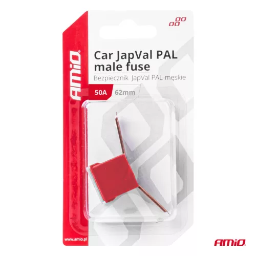AMiO JAPVAL PAL autós biztosíték, csapos 62mm 50A (03429)