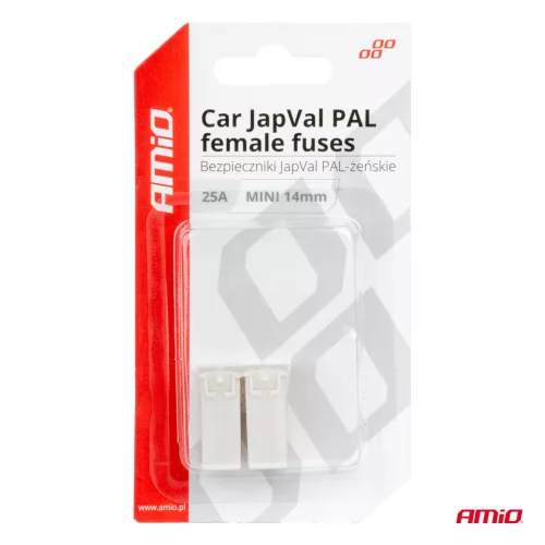 AMiO JAPVAL PAL autós biztosíték, aljzatos 25A (03436)