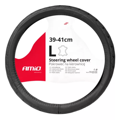 AMiO kormányvédő bőr sorozat SWC-51-L (39-41cm) (03562)