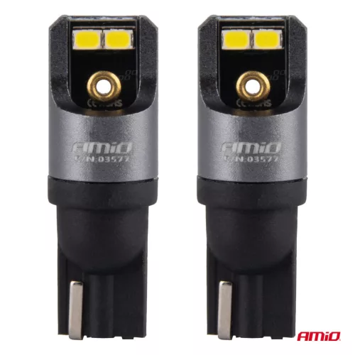 AMiO LED CANBUS PRO sorozat T10 W5W 4x2016 SMD fehér 12/24V (03577)
