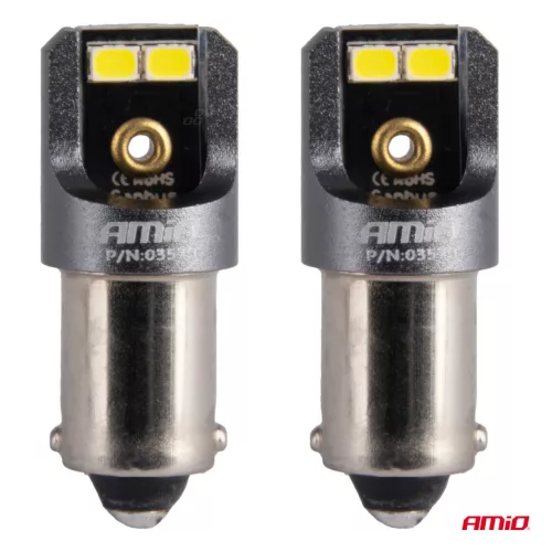 AMiO LED izzók CANBUS PRO T4W BA9S 4x2016 SMD fehér 12V 24V (03579)