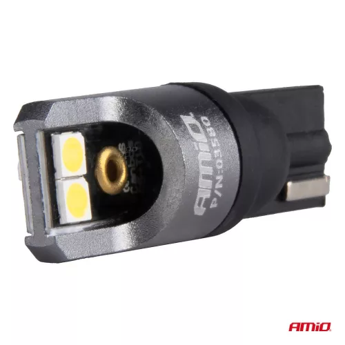 AMiO LED PRO sorozat T10 W5W 4x3030 SMD fehér 12/24V FULL CANBUS (03580)