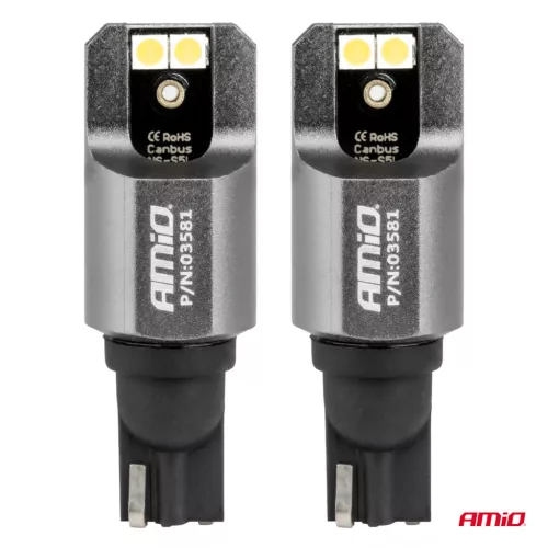 AMiO LED CANBUS PRO sorozat T15 W16W 4x3030 SMD fehér 12/24V FULL CANBUS (03581)