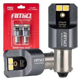   AMiO LED CANBUSPRO sorozat BA9S 4x3030 SMD fehér 12/24V FULL CANBUS (03582)