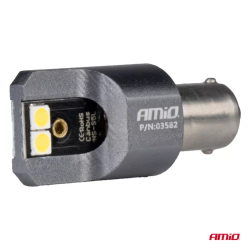 AMiO LED CANBUSPRO sorozat BA9S 4x3030 SMD fehér 12/24V FULL CANBUS (03582)