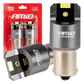   AMiO LED CANBUS PRO sorozat BA15S P21W 4x3030 SMD fehér 12/24V (03583)