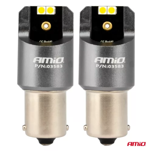 AMiO LED CANBUS PRO sorozat BA15S P21W 4x3030 SMD fehér 12/24V (03583)