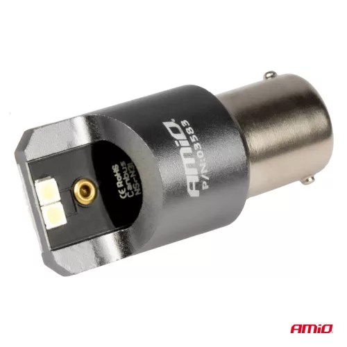 AMiO LED CANBUS PRO sorozat BA15S P21W 4x3030 SMD fehér 12/24V (03583)