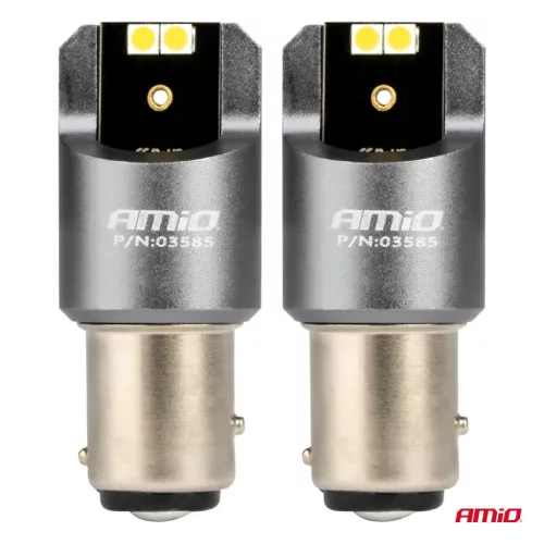 AMiO LED CANBUS PRO sorozat BAY15D P21/5W 4x3030 SMD fehér 12/24V (03585)
