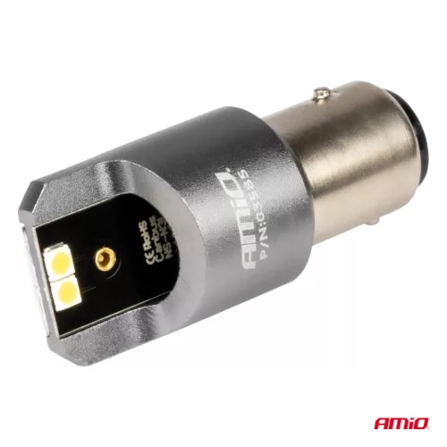 AMiO LED CANBUS PRO sorozat BAY15D P21/5W 4x3030 SMD fehér 12/24V (03585)