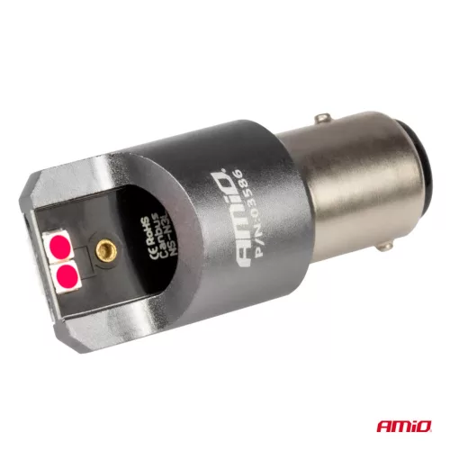 AMiO LED CANBUS PRO sorozat BAY15D P21/5W 4x3030 SMD piros 12/24V (03586)