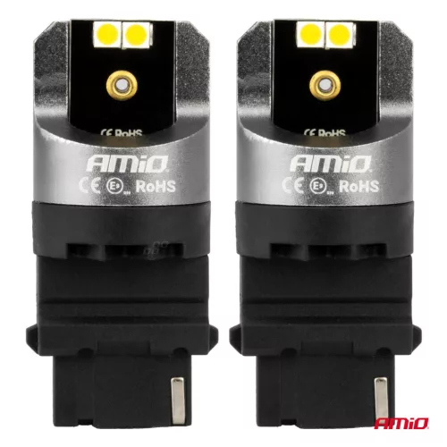 AMiO LED CANBUS PRO sorozat 3156 P27W 4x3030 SMD fehér 12/24V (03587)