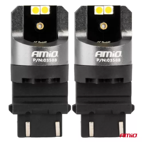 AMiO LED CANBUS PRO sorozat 3157 P27/7W 4x3030 SMD fehér 12/24V (03588)