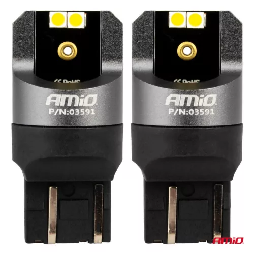 AMiO LED CANBUS PRO sorozat 7443 W21/5W 4x3030 SMD fehér 12/24V (03591)