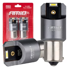   AMiO LED CANBUS PRO sorozat BA15S P21W 2x1860SMD fehér 12/24V FULL CANBUS (03593)