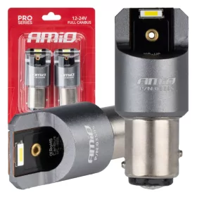   AMiO LED CANBUS PRO sorozat BAY15D P21/5W 2x1860SMD fehér 12/24V FULL CANBUS (03595)