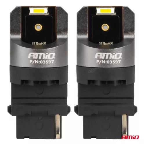 AMiO LED CANBUS PRO sorozat 3156 P27W 2x1860SMD fehér 12/24V FULL CANBUS (03597)