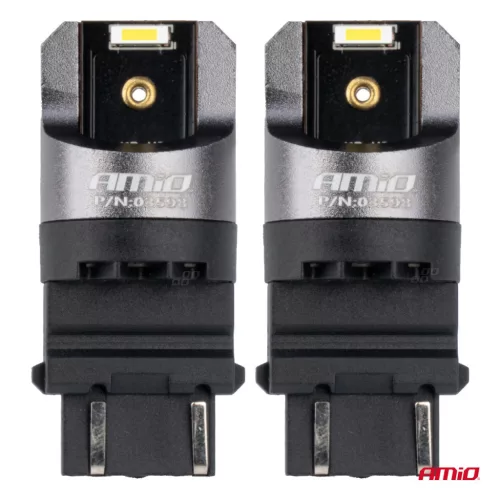 AMiO LED CANBUS PRO sorozat P27/7W 2x3157 SMD fehér 12V 24V (03598)