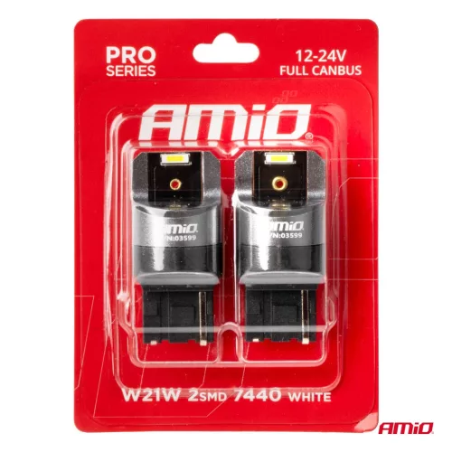 AMiO LED FULL CANBUS W21W 2SMD 7440 fehér (03599)