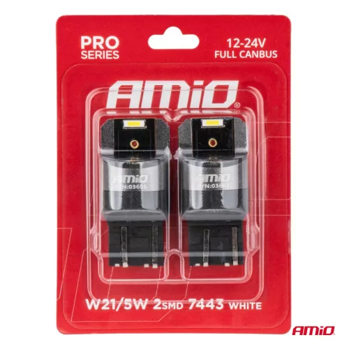 AMiO LED CANBUS PRO sorozat W21/5W 2x1860 SMD fehér 12V 24V (03601)