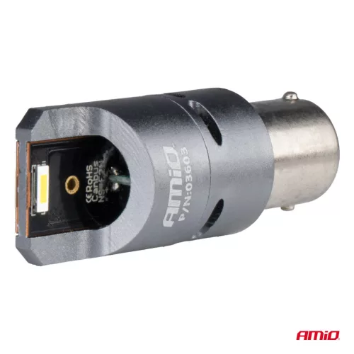 AMiO LED CANBUS PRO sorozat BA15S P21W 2x1860SMD fehér 12/24V FULL CANBUS – ventilátor (03603)