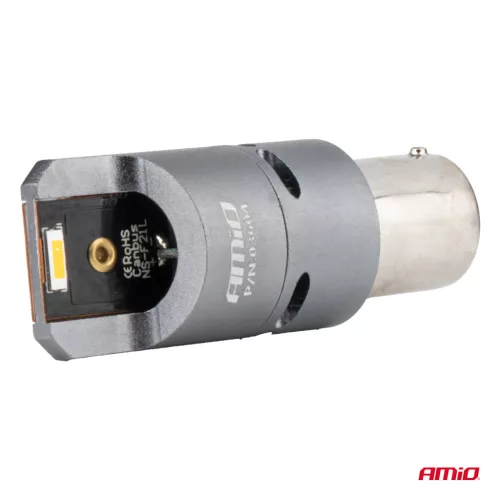 AMiO LED CANBUS PRO sorozat PY21W 2x1860 SMD borostyánsárga 12V 24V (03604)