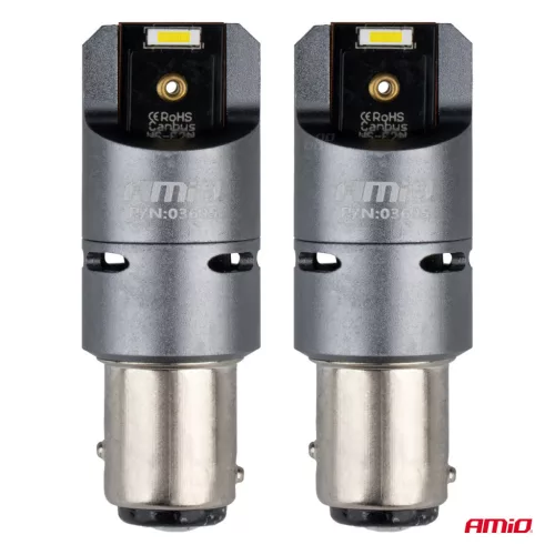 AMiO LED CANBUS PRO sorozat BAY15D P21/5W 2x1860SMD fehér 12/24V FULL CANBUS – ventilátor (03605)