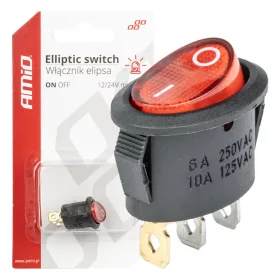   AMiO elliptikus kapcsoló 12V/230V (– piros fény) BU02 (03612)
