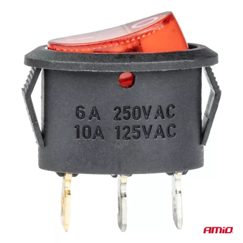 AMiO elliptikus kapcsoló 12V/230V (– piros fény) BU02 (03612)
