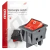 AMiO téglalap alakú kapcsoló 12V/230V (– piros fény) BU02 (03613)