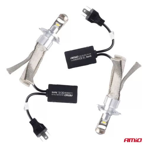 AMiO LED autóizzók FLEX+ sorozat H4 lencsés 12V 24V 6000K CANBUS (03658)